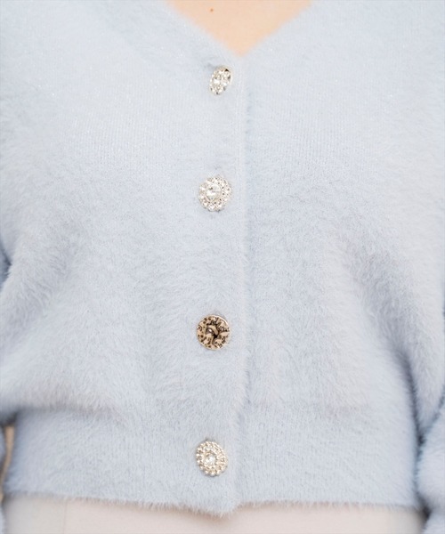 WILLSELECTION（ウィルセレクション）の「ラメシャギーVネックカーディガン（カーディガン/ボレロ・レディース・ベージュ/オフホワイト/サックスブルー/ラベンダー・FREE）」の13枚目の写真