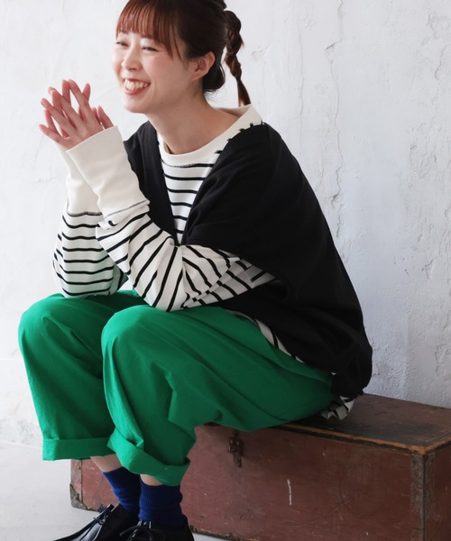 soulberry(ソウルベリー)の「メリハリボーダーカットソー(Tシャツ/カットソー・レディース・ホワイト系その他・M/L/LL/3L/4L/5L)」の19枚目の写真