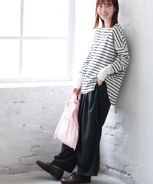 soulberry(ソウルベリー)の「メリハリボーダーカットソー(Tシャツ/カットソー・レディース・ホワイト系その他・M/L/LL/3L/4L/5L)」の17枚目の写真