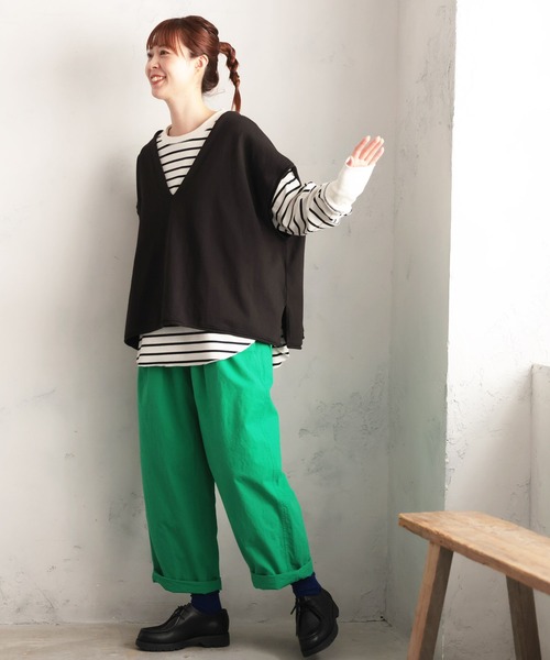 soulberry(ソウルベリー)の「メリハリボーダーカットソー(Tシャツ/カットソー・レディース・ホワイト系その他・M/L/LL/3L/4L/5L)」の16枚目の写真
