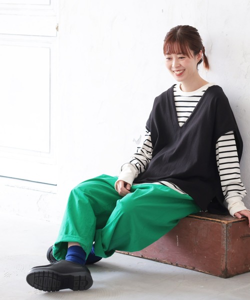 soulberry(ソウルベリー)の「メリハリボーダーカットソー(Tシャツ/カットソー・レディース・ホワイト系その他・M/L/LL/3L/4L/5L)」の13枚目の写真