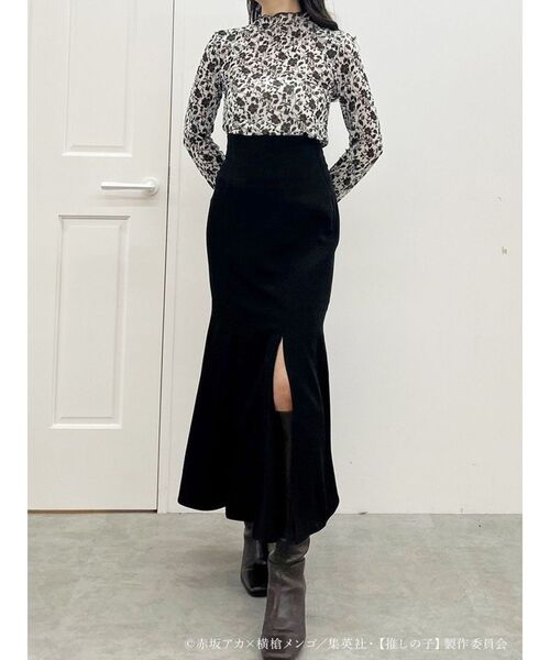 MERCURYDUO(マーキュリーデュオ)の「TVアニメ【推しの子】プリントチュールメロートップス(Tシャツ/カットソー・レディース・ピンク/ブラック・FREE)」の5枚目の写真