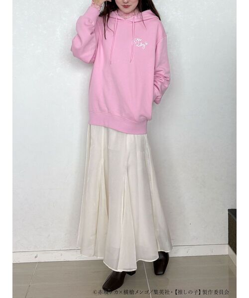 MERCURYDUO(マーキュリーデュオ)の「TVアニメ【推しの子】プリントチュールメロートップス(Tシャツ/カットソー・レディース・ピンク/ブラック・FREE)」の18枚目の写真