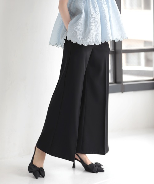 MERAKI(メラキ)の「セミワイドタックパンツ(その他パンツ・レディース・ベージュ/ブラック/ライトグレー/アイボリー・S/M)」の1枚目の写真