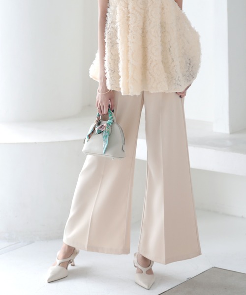 Max Mara タックパンツ ベージュ FW24/25 Bonn silk-blend wide-leg pants in beige - Max Mara | Mytheresa