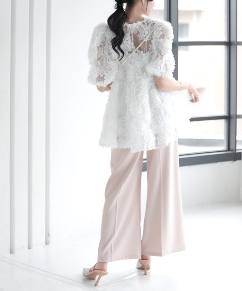 MERAKI(メラキ)の「セミワイドタックパンツ(その他パンツ・レディース・ベージュ/ブラック/ライトグレー/アイボリー・S/M)」の5枚目の写真