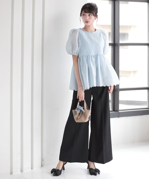 MERAKI(メラキ)の「セミワイドタックパンツ(その他パンツ・レディース・ベージュ/ブラック/ライトグレー/アイボリー・S/M)」の12枚目の写真