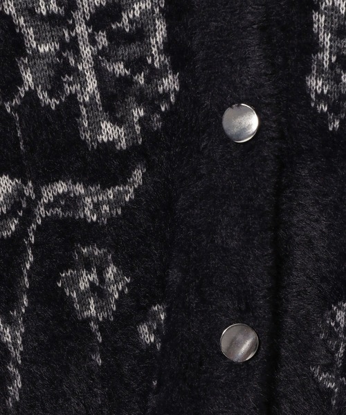 HARE（ハレ）の「フラワータイトニットシャツカーディガン(HARE)（カーディガン/ボレロ・レディース・ブラック/グレー・FREE）」の8枚目の写真