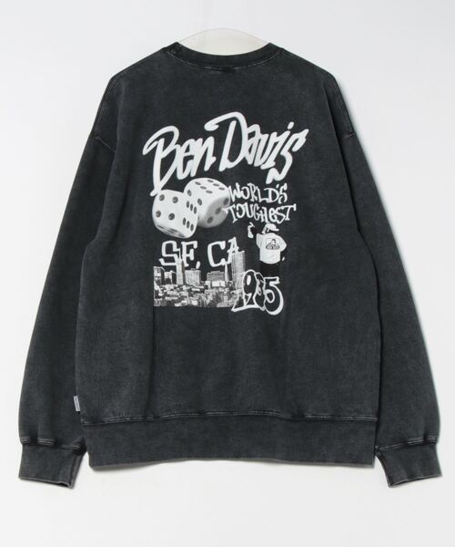 BEN DAVIS(ベンデイビス)の「【BEN DAVIS/ベンデイビス】TAGGING FADED CREW/オーバーサイズ 裏起毛 ストリート バックプリント ロゴ ワンポイント スウェット トレーナー/レディース メンズ(スウェット・メンズ・ブラック/パープル・LARGE/MEDIUM/X-LARGE)」の3枚目の写真