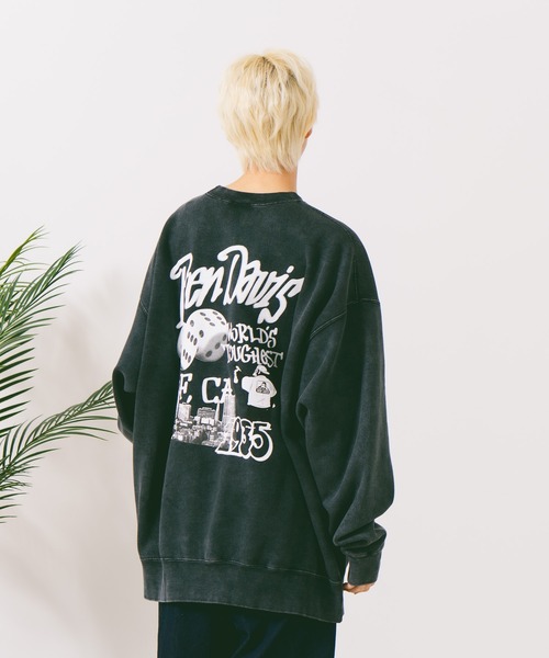 BEN DAVIS(ベンデイビス)の「【BEN DAVIS/ベンデイビス】TAGGING FADED CREW/オーバーサイズ 裏起毛 ストリート バックプリント ロゴ ワンポイント スウェット トレーナー/レディース メンズ(スウェット・メンズ・ブラック/パープル・LARGE/MEDIUM/X-LARGE)」の8枚目の写真