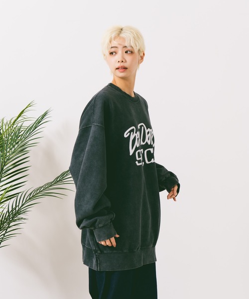 BEN DAVIS(ベンデイビス)の「【BEN DAVIS/ベンデイビス】TAGGING FADED CREW/オーバーサイズ 裏起毛 ストリート バックプリント ロゴ ワンポイント スウェット トレーナー/レディース メンズ(スウェット・メンズ・ブラック/パープル・LARGE/MEDIUM/X-LARGE)」の9枚目の写真