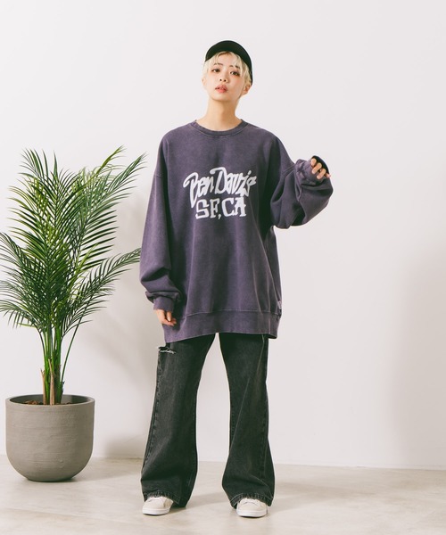 BEN DAVIS(ベンデイビス)の「【BEN DAVIS/ベンデイビス】TAGGING FADED CREW/オーバーサイズ 裏起毛 ストリート バックプリント ロゴ ワンポイント スウェット トレーナー/レディース メンズ(スウェット・メンズ・ブラック/パープル・LARGE/MEDIUM/X-LARGE)」の10枚目の写真