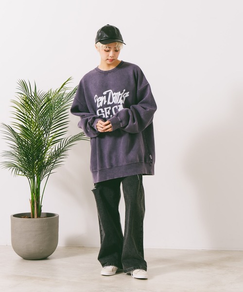 BEN DAVIS(ベンデイビス)の「【BEN DAVIS/ベンデイビス】TAGGING FADED CREW/オーバーサイズ 裏起毛 ストリート バックプリント ロゴ ワンポイント スウェット トレーナー/レディース メンズ(スウェット・メンズ・ブラック/パープル・LARGE/MEDIUM/X-LARGE)」の11枚目の写真