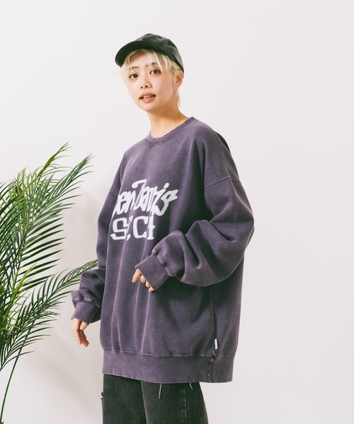 BEN DAVIS(ベンデイビス)の「【BEN DAVIS/ベンデイビス】TAGGING FADED CREW/オーバーサイズ 裏起毛 ストリート バックプリント ロゴ ワンポイント スウェット トレーナー/レディース メンズ(スウェット・メンズ・ブラック/パープル・LARGE/MEDIUM/X-LARGE)」の13枚目の写真
