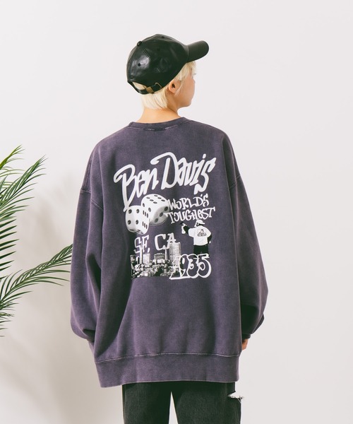 BEN DAVIS(ベンデイビス)の「【BEN DAVIS/ベンデイビス】TAGGING FADED CREW/オーバーサイズ 裏起毛 ストリート バックプリント ロゴ ワンポイント スウェット トレーナー/レディース メンズ(スウェット・メンズ・ブラック/パープル・LARGE/MEDIUM/X-LARGE)」の14枚目の写真