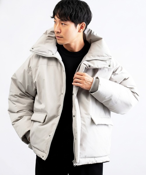 jiggys shop(ジギーズショップ)の「ポリタスランファイバーハーフジップ中綿ジャケット(ダウンジャケット/コート・メンズ・グレー系その他/ブラック/チャコールグレー・LARGE/MEDIUM/X-LARGE)」の3枚目の写真