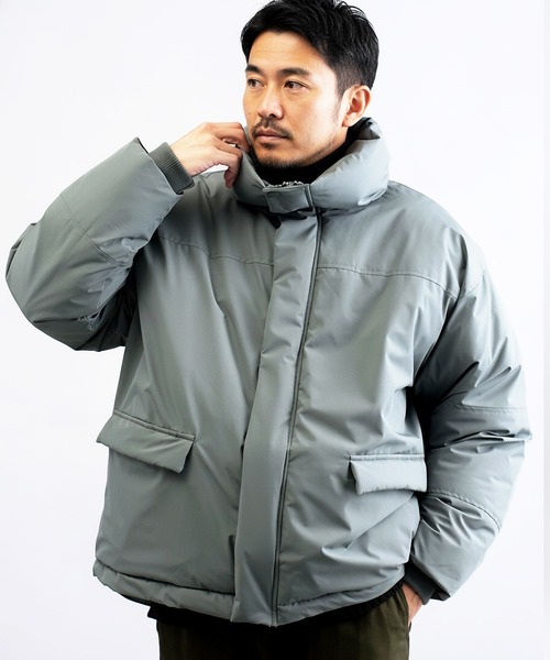 jiggys shop(ジギーズショップ)の「ポリタスランファイバーハーフジップ中綿ジャケット(ダウンジャケット/コート・メンズ・グレー系その他/ブラック/チャコールグレー・LARGE/MEDIUM/X-LARGE)」の1枚目の写真