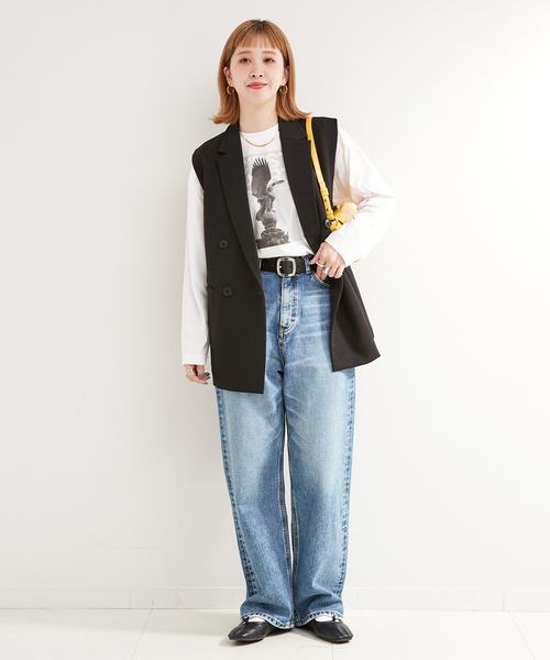 B.C STOCK（ベーセーストック）の「MCL/エムシーエル 別注 フォトプリントロンT（Tシャツ/カットソー・レディース・ホワイト×ホワイト/ホワイト系その他/ホワイト・FREE）」の4枚目の写真