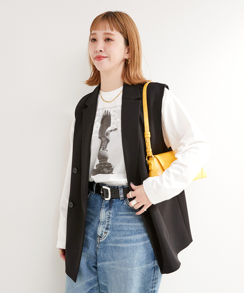 B.C STOCK（ベーセーストック）の「MCL/エムシーエル 別注 フォトプリントロンT（Tシャツ/カットソー・レディース・ホワイト×ホワイト/ホワイト系その他/ホワイト・FREE）」の9枚目の写真