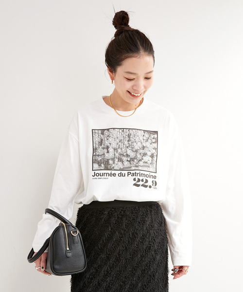 B.C STOCK（ベーセーストック）の「MCL/エムシーエル 別注 フォトプリントロンT（Tシャツ/カットソー・レディース・ホワイト×ホワイト/ホワイト系その他/ホワイト・FREE）」の15枚目の写真