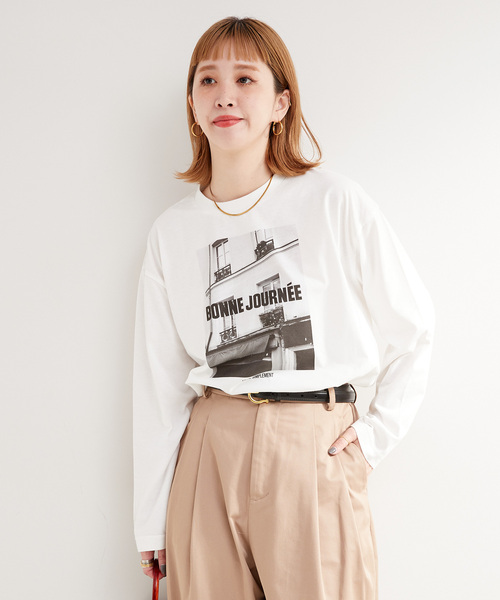 B.C STOCK（ベーセーストック）の「MCL/エムシーエル 別注 フォトプリントロンT（Tシャツ/カットソー・レディース・ホワイト×ホワイト/ホワイト系その他/ホワイト・FREE）」の22枚目の写真