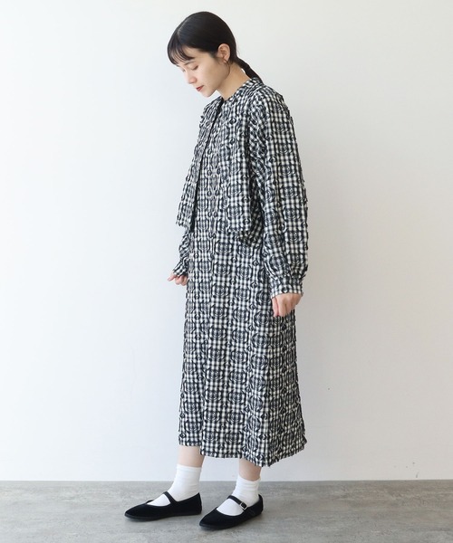 yuni(ユニ )の「●ハナ×チェック ジャカード ノースリワンピース(ワンピース・レディース・ブラック・FREE)」の16枚目の写真