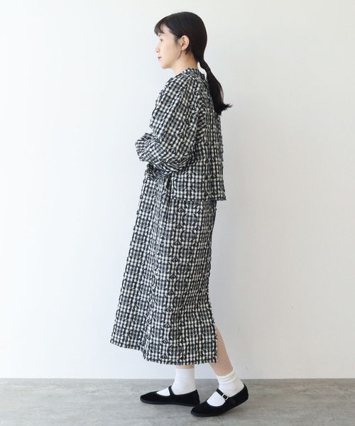 yuni(ユニ )の「●ハナ×チェック ジャカード ノースリワンピース(ワンピース・レディース・ブラック・FREE)」の17枚目の写真