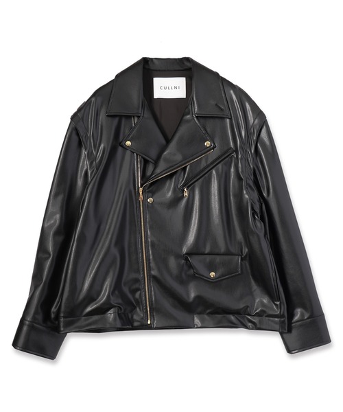 CULLNI（クルニ）の「Faux Leather Removable Sleeves Riders Jacket（ライダースジャケット・メンズ・ブラック/ブルー・0/1/2）」の3枚目の写真