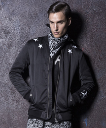 NO ID. | mj3512-PｽﾄﾚｯﾁﾍﾟﾝﾀｸﾞﾗﾑﾌﾟﾘﾝﾄMA-1BLZ (ブルゾン)