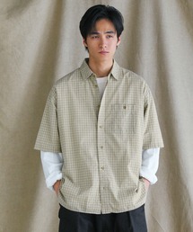 VERON（ヴァロン）の「日本製播州織ドビーミニチェックボクシーAライン半袖シャツ（シャツ/ブラウス）」