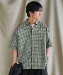 VERON（ヴァロン）の「日本製播州織ドビーミニチェックボクシーAライン半袖シャツ（シャツ/ブラウス）」