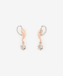K10 ピンクゴールド/プラチナ キュービックジルコニア ピアス ESTELLE/エステール