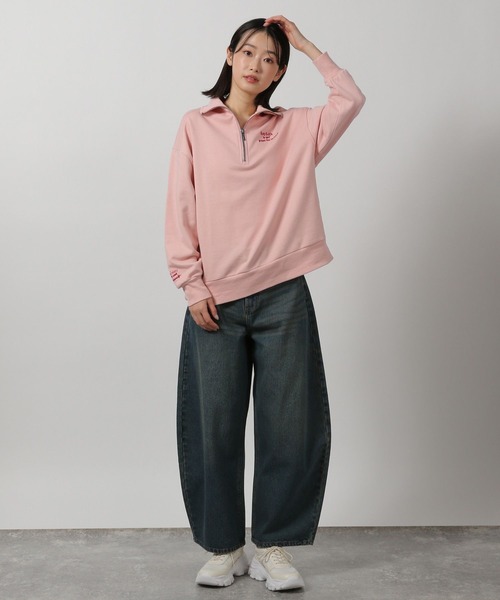 LAKOLE（ラコレ）の「レターロゴハーフZIPプルオーバー / 291834（スウェット・レディース・ピンク/グリーン/オートミール/ネイビー・FREE）」の11枚目の写真