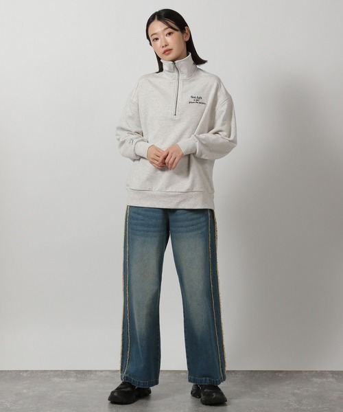 LAKOLE（ラコレ）の「レターロゴハーフZIPプルオーバー / 291834（スウェット・レディース・ピンク/グリーン/オートミール/ネイビー・FREE）」の7枚目の写真