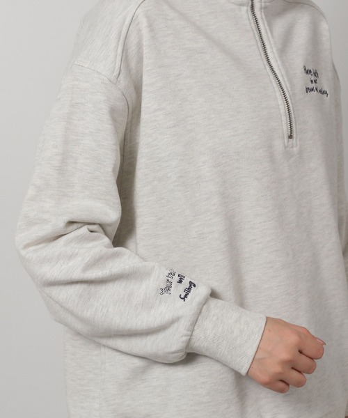 LAKOLE（ラコレ）の「レターロゴハーフZIPプルオーバー / 291834（スウェット・レディース・ピンク/グリーン/オートミール/ネイビー・FREE）」の20枚目の写真