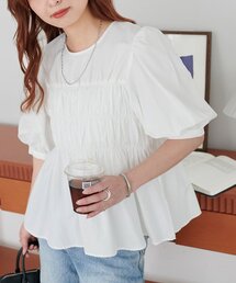 ブロードシャーリングブラウス