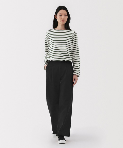 無印良品（ムジルシリョウヒン）の「婦人　ムラ糸　チノタックワイドパンツ（その他パンツ・レディース・ダークグレー/ダークベージュ/ブラック/アイボリー・S/M/L/XL）」の13枚目の写真