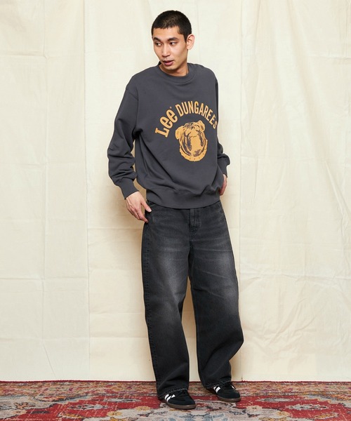 Lee（リー）の「Lee/リー ブルドッグプリントスウェット 親子リンク可能（スウェット・メンズ・チャコール/オフホワイト/グレー・MEDIUM/LARGE/SMALL/X-LARGE）」の12枚目の写真