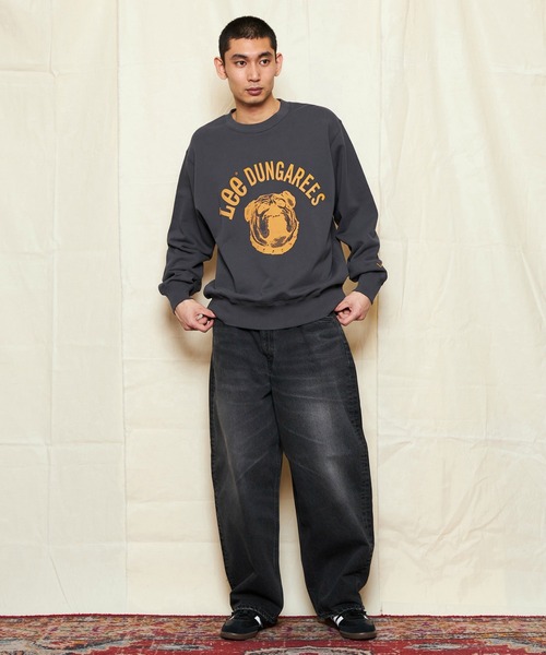 Lee（リー）の「Lee/リー ブルドッグプリントスウェット 親子リンク可能（スウェット・メンズ・チャコール/オフホワイト/グレー・MEDIUM/LARGE/SMALL/X-LARGE）」の13枚目の写真