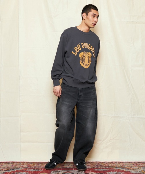 Lee（リー）の「Lee/リー ブルドッグプリントスウェット 親子リンク可能（スウェット・メンズ・チャコール/オフホワイト/グレー・MEDIUM/LARGE/SMALL/X-LARGE）」の14枚目の写真