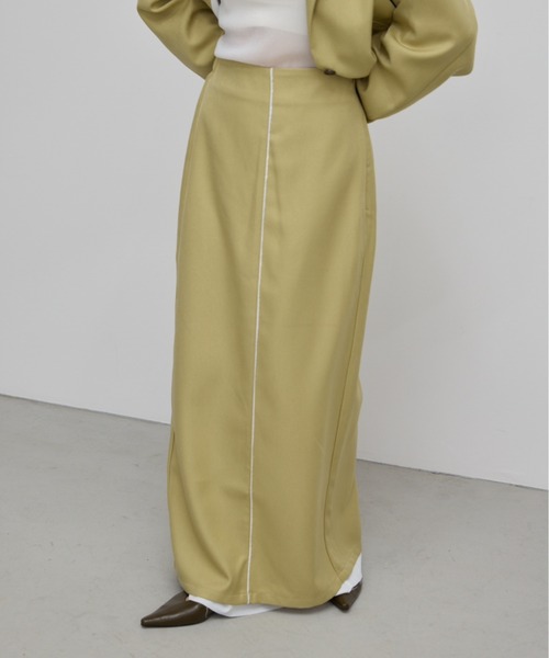 AIC.(エーアイシー)の「カットオフデザインロングスカート/セットアップ可能(スカート・レディース・イエロー/グレー・FREE)」の2枚目の写真