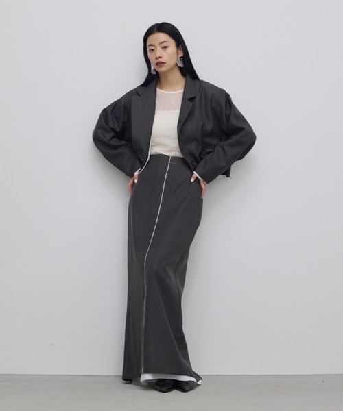 AIC.(エーアイシー)の「カットオフデザインロングスカート/セットアップ可能(スカート・レディース・イエロー/グレー・FREE)」の11枚目の写真