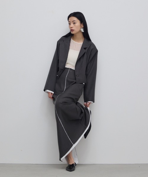 AIC.(エーアイシー)の「カットオフデザインロングスカート/セットアップ可能(スカート・レディース・イエロー/グレー・FREE)」の12枚目の写真