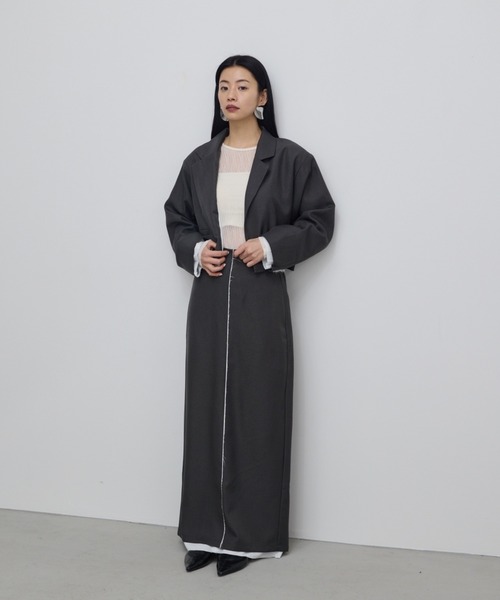 AIC.(エーアイシー)の「カットオフデザインロングスカート/セットアップ可能(スカート・レディース・イエロー/グレー・FREE)」の13枚目の写真