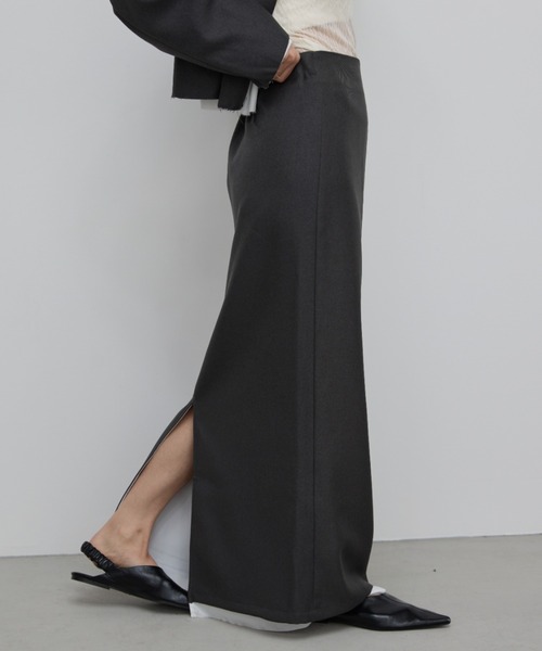 AIC.(エーアイシー)の「カットオフデザインロングスカート/セットアップ可能(スカート・レディース・イエロー/グレー・FREE)」の4枚目の写真