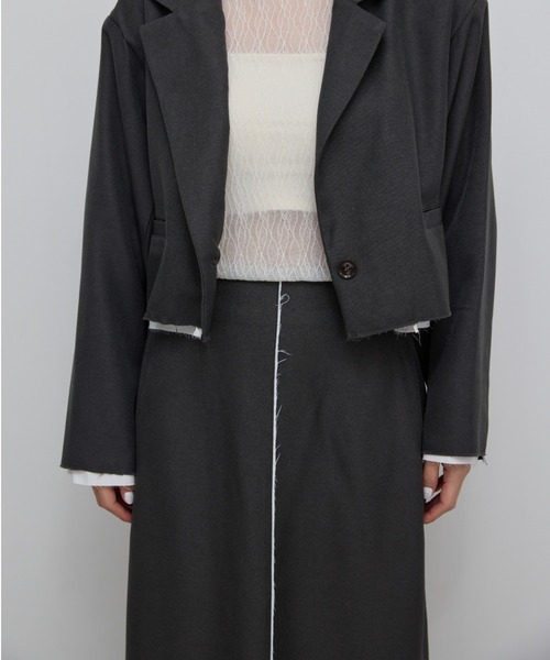 AIC.(エーアイシー)の「カットオフデザインロングスカート/セットアップ可能(スカート・レディース・イエロー/グレー・FREE)」の6枚目の写真