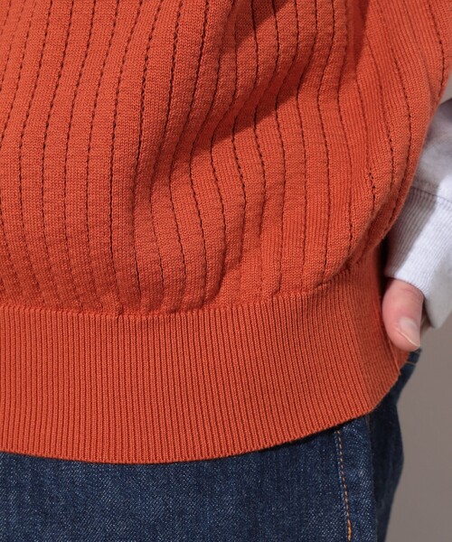 crepuscule（クレプスキュール）の「crepuscule / Stripe Mesh Vest（ベスト・メンズ・オレンジ/ブラック・M/L/XL）」の11枚目の写真