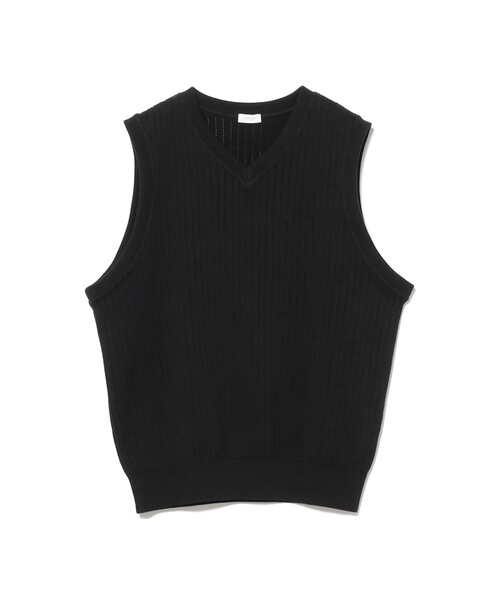 セール】crepuscule / Stripe Mesh Vest（ベスト）｜crepuscule