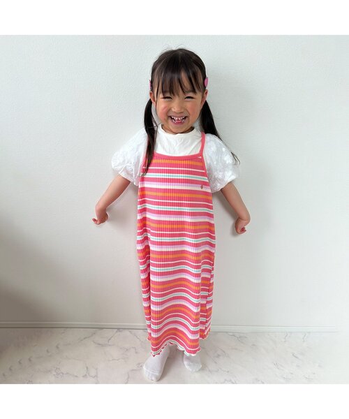 BREEZE(ブリーズ)の「【リンク/ジュニア対応】メロウリブワンピース(ワンピース・キッズ・ブラック/レインボー/ピンク・120/80/130/140/90/100/110)」の4枚目の写真