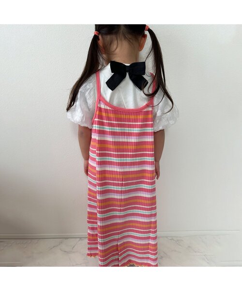 BREEZE(ブリーズ)の「【リンク/ジュニア対応】メロウリブワンピース(ワンピース・キッズ・ブラック/レインボー/ピンク・120/80/130/140/90/100/110)」の5枚目の写真